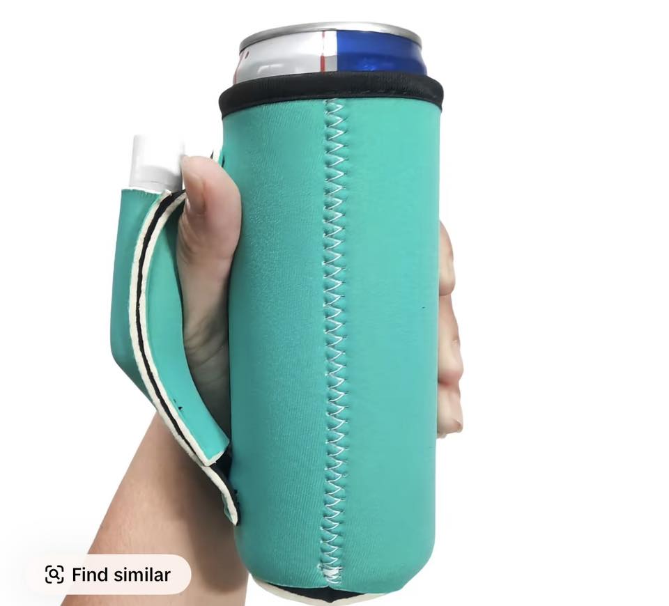 Slim Koozie with Handle/Chapstick Pocket