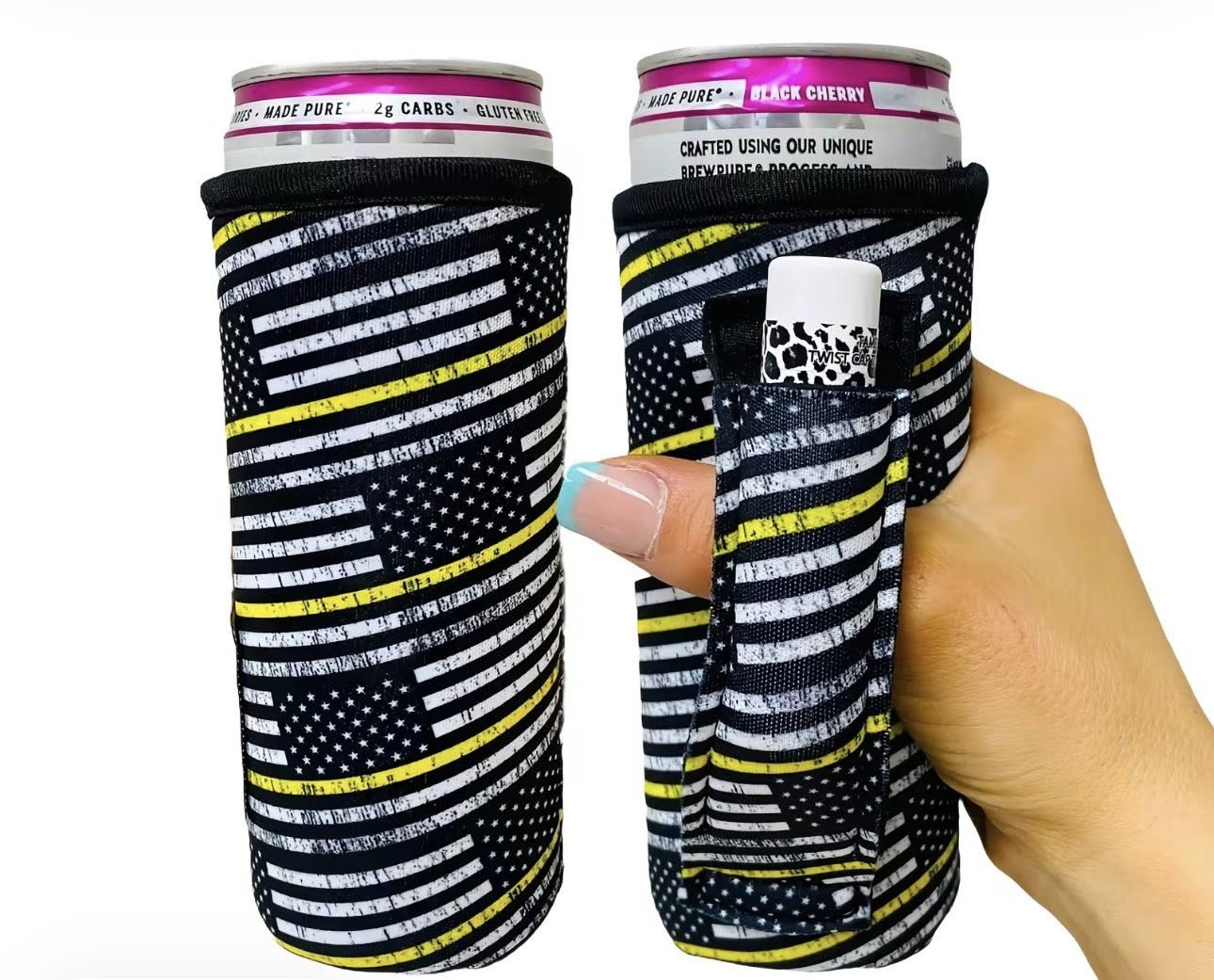 Slim Koozie with Handle/Chapstick Pocket
