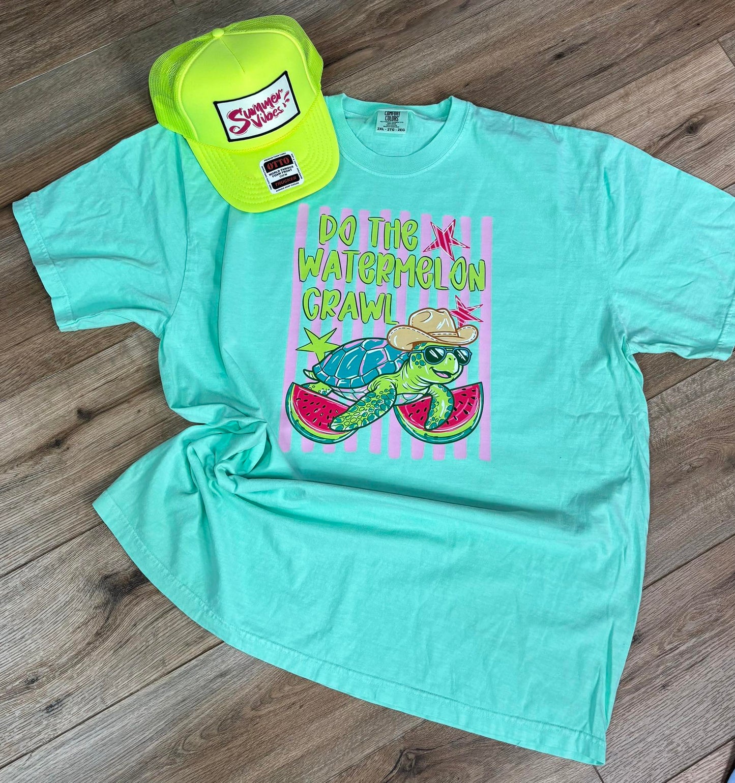 Do The Watermelon Crawl Comfort Colors Graphic Tee | Neon Summer Shirt | M&M Scents & Apparel, LLC