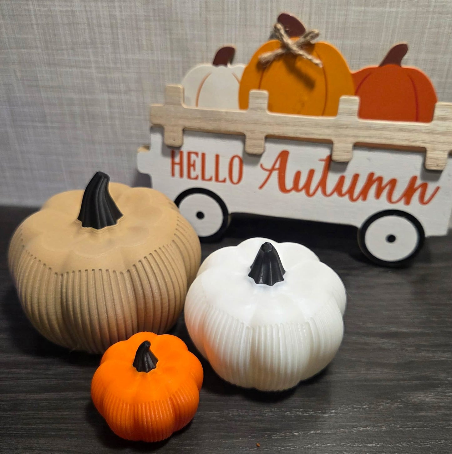 Decorative Pumpkin Set of 3 | Modern Fall Pumpkin Decor | Neutral Autumn Home Decoration