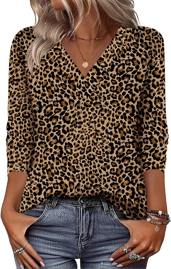 Leopard V-Neck Long Sleeve