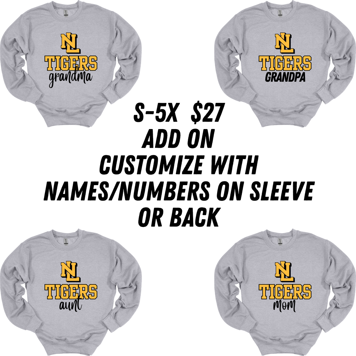 New London Tigers Personalized Crewneck Sweatshirt