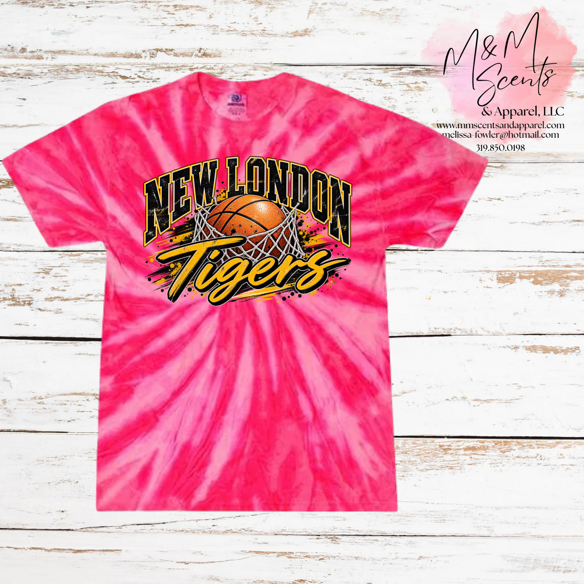 New London Tigers Basketball Tie-Dye Tee