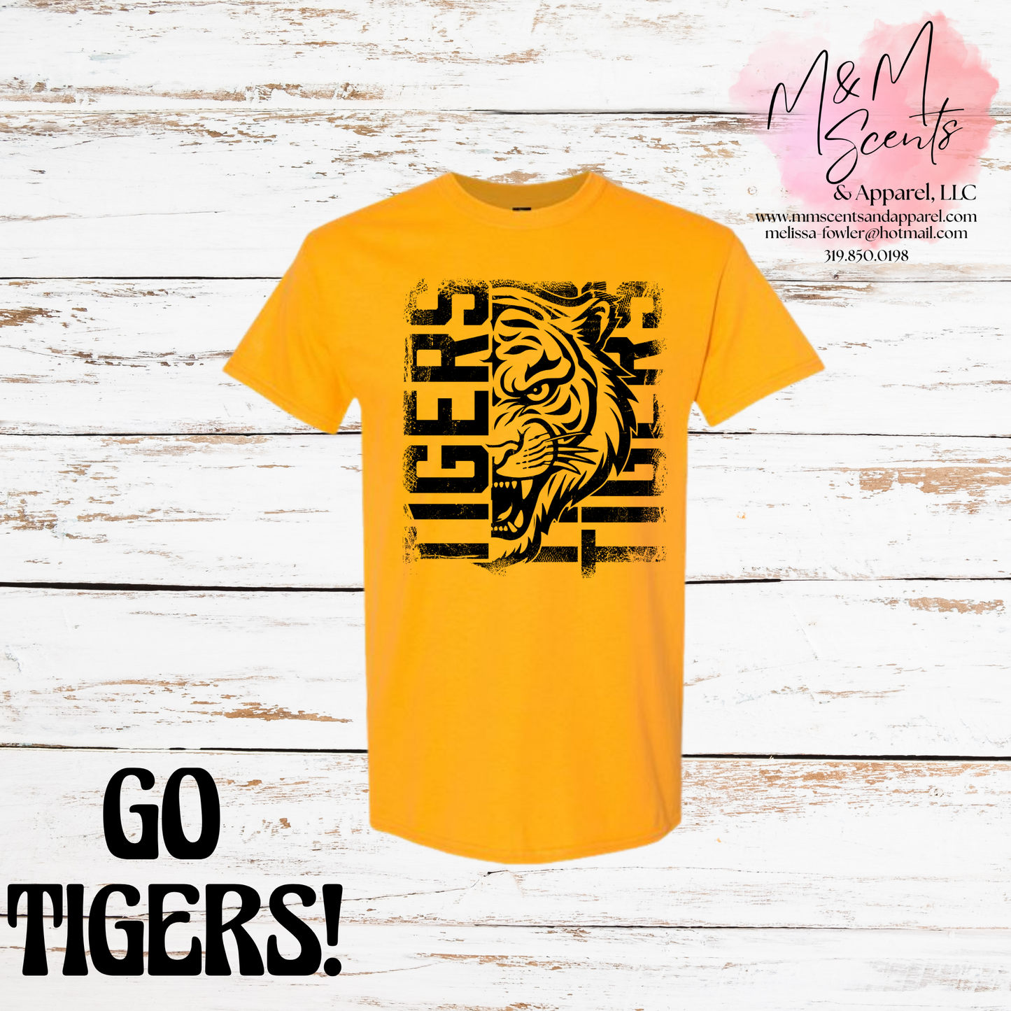 New London Tigers Vertical Graphic Tee | Bold Tiger Spirit Shirt
