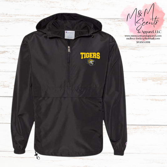 Champion® Tigers Packable Pullover Jacket | Unisex Quarter-Zip Windbreaker