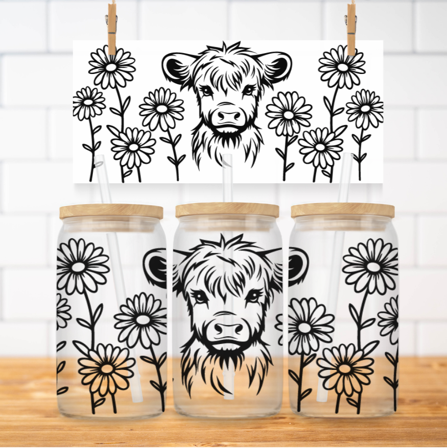 Cow and Sunflowers