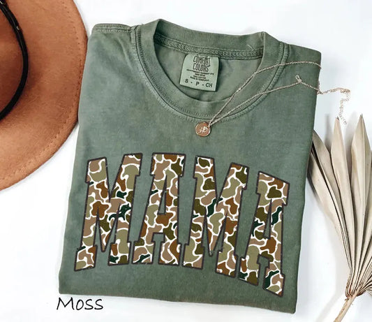 Camo MAMA Graphic Tee | Fall Mom Shirt