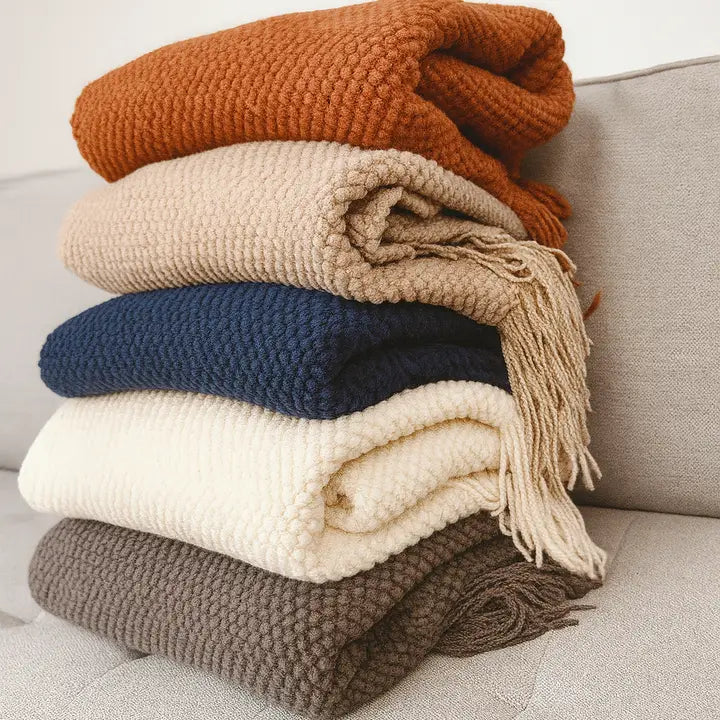 Knit Textured Throw Blanket