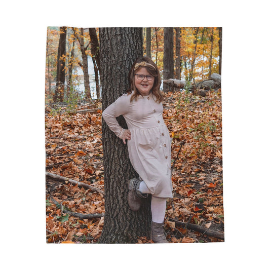 Personalized Velveteen Plush Blanket - Custom Photo Cozy Throw for Kids & Family Gifts