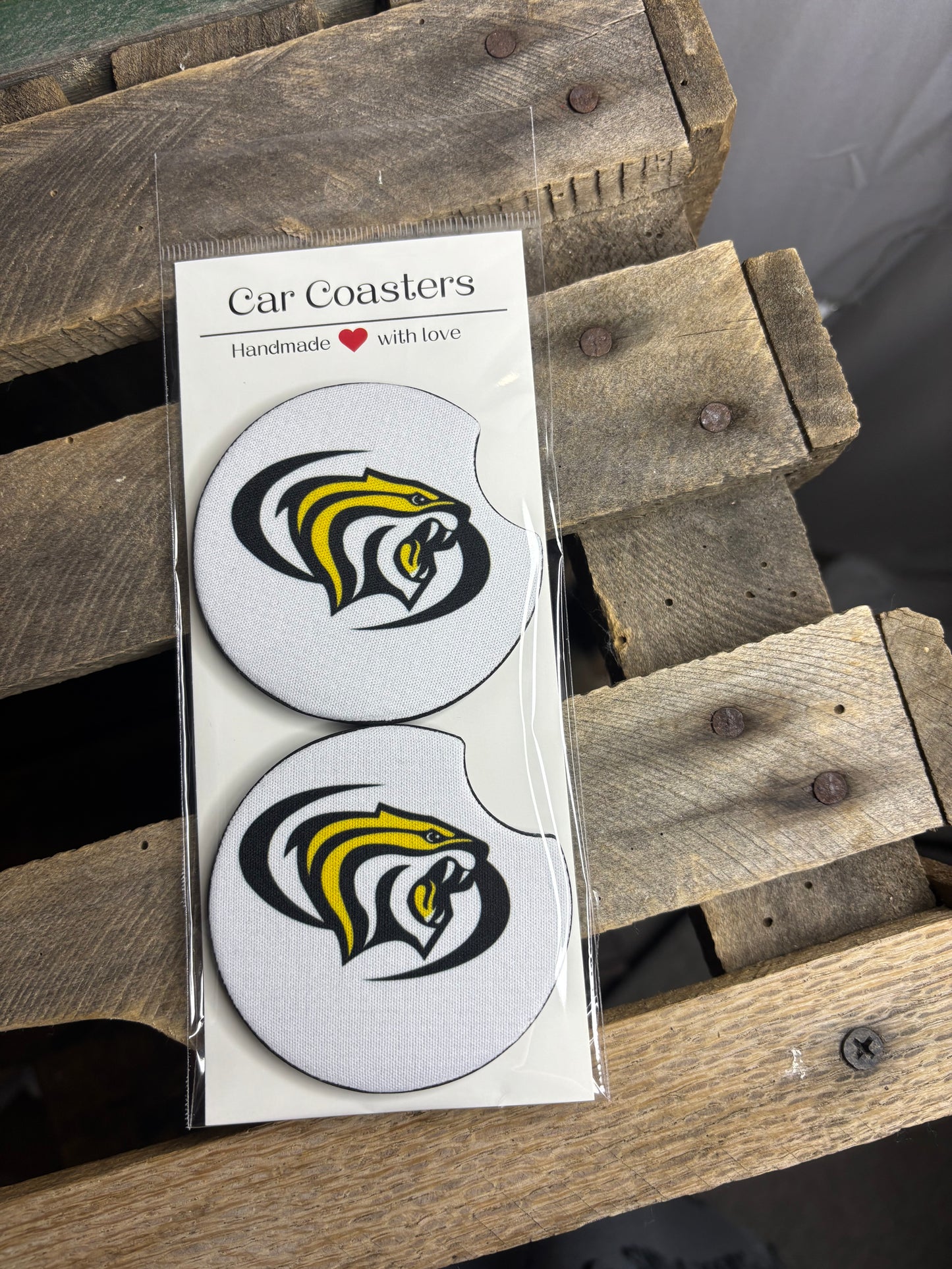 School Logo Car Coasters