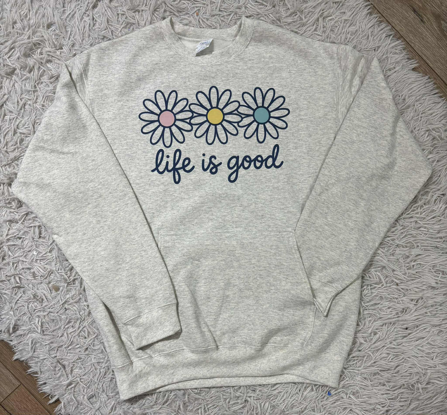Life Is Good Crewneck with Pocket