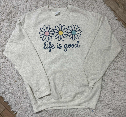 Life Is Good Crewneck with Pocket