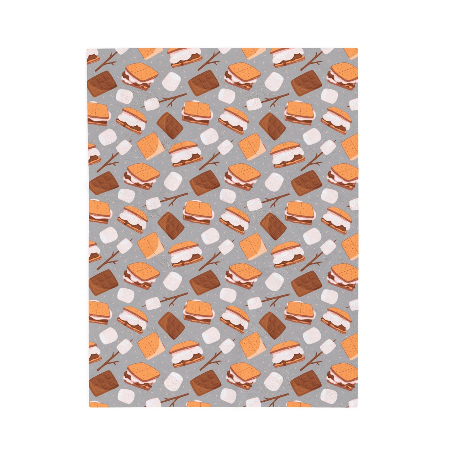 S'mores Velveteen Plush Blanket – Cozy Dessert Pattern Throw