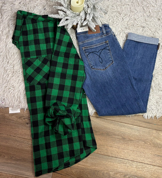 Green Checkered Flannel