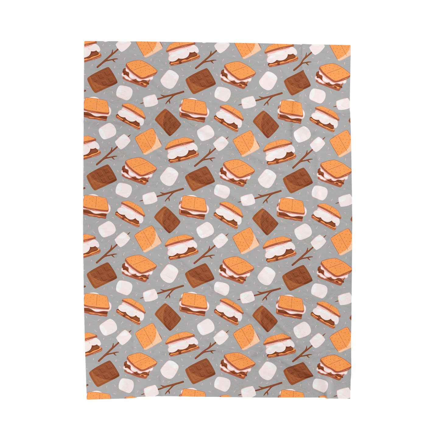 S'mores Velveteen Plush Blanket – Cozy Dessert Pattern Throw