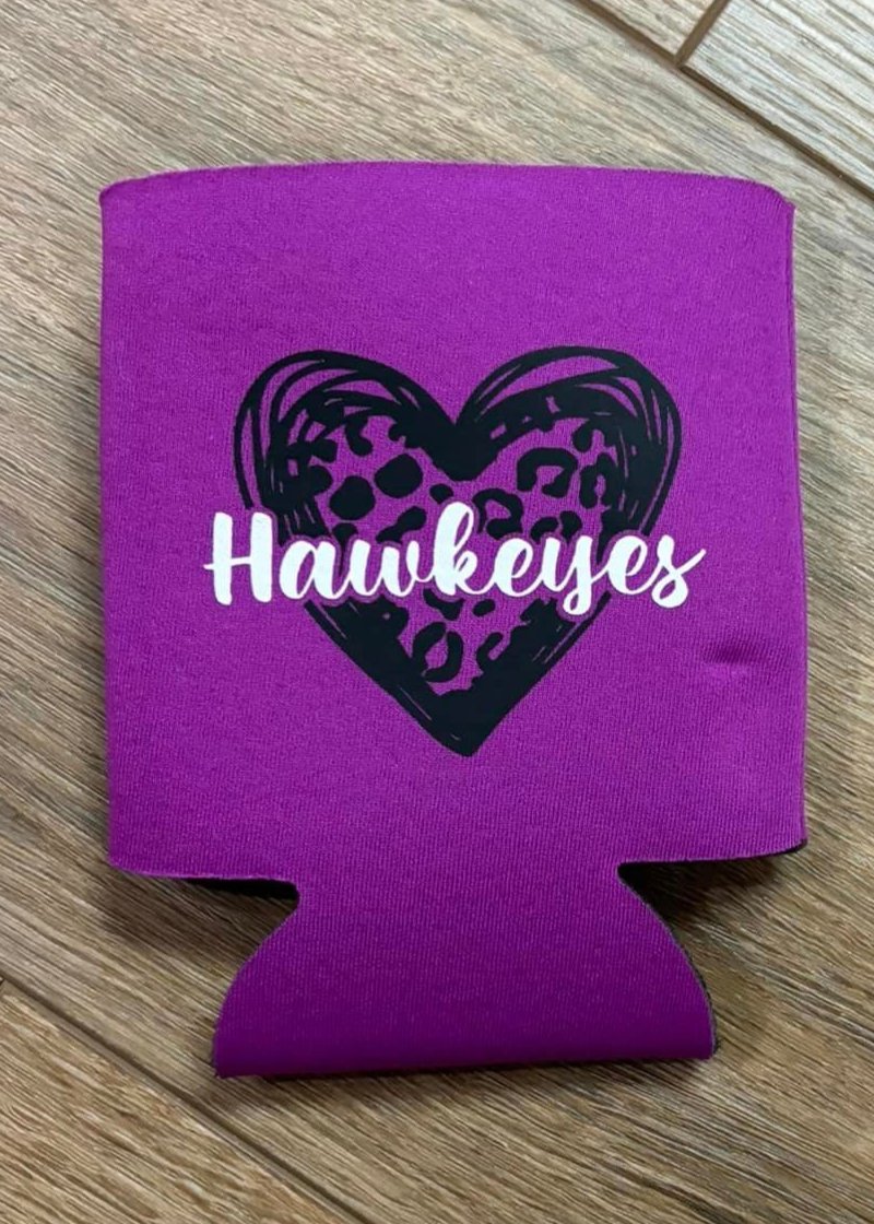 Hawkeyes Heart Koozie