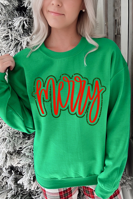 Merry Drop Shoulder Crewneck