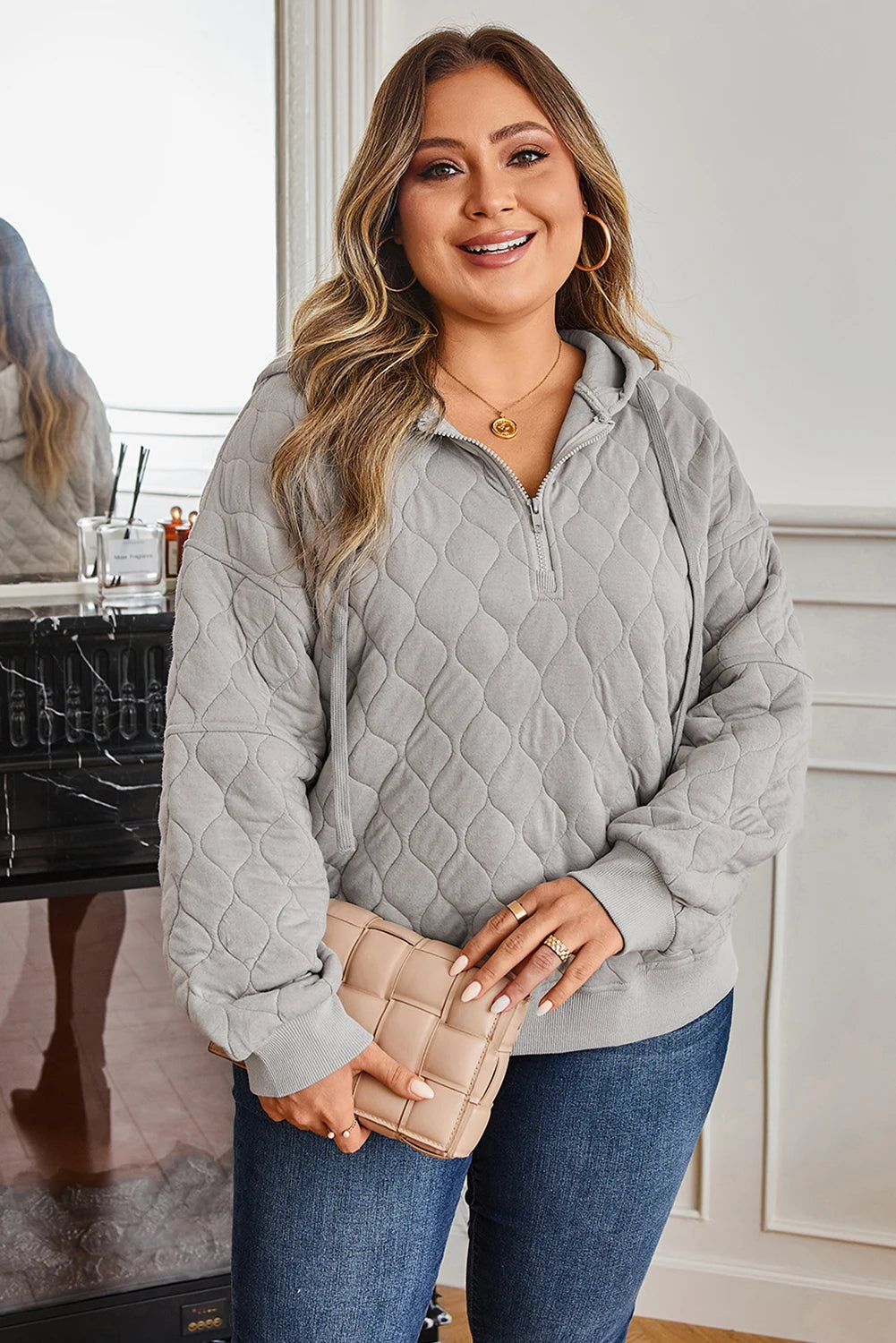 Quilted Quarter Zip Pullover