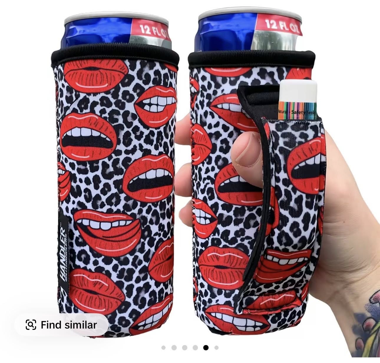 Slim Koozie with Handle/Chapstick Pocket