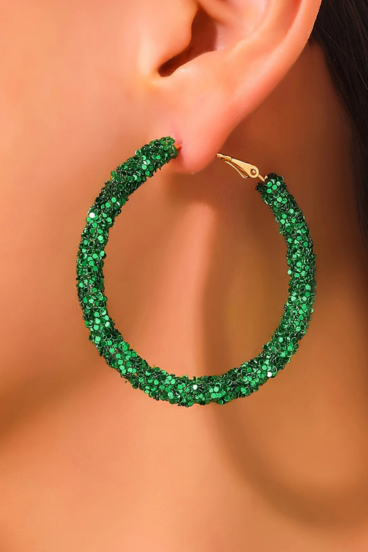 Green Sequin Hoop