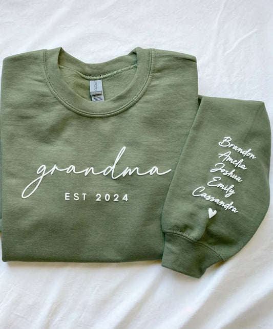 Personalized Grandma Est. Sweatshirt