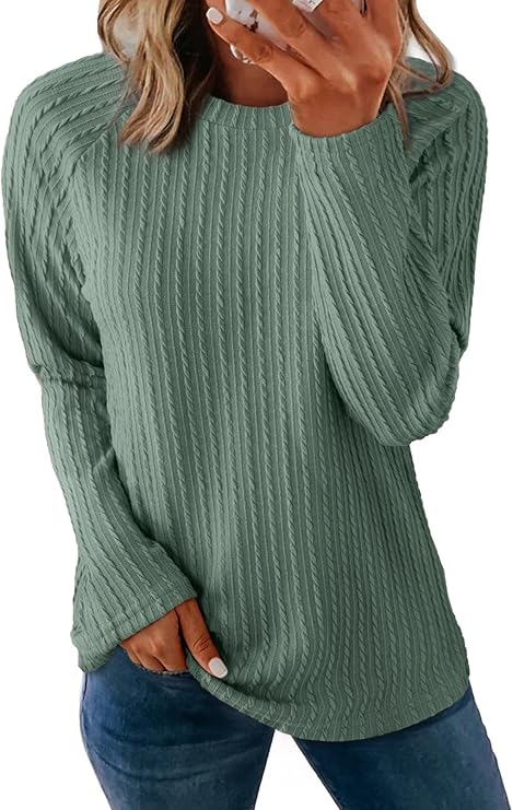 Green Long Sleeve Basic Tee