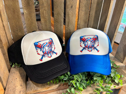 Patriotic Baseball Trucker Youth Hat