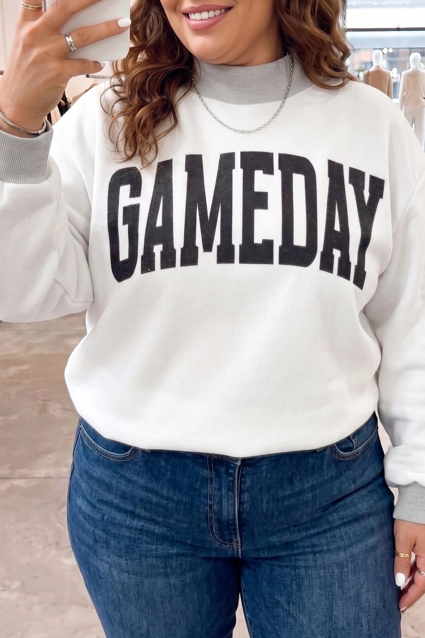 Reversible Gameday & Football Crewneck Sweatshirt | 2-in-1 Fall Sports Pullover