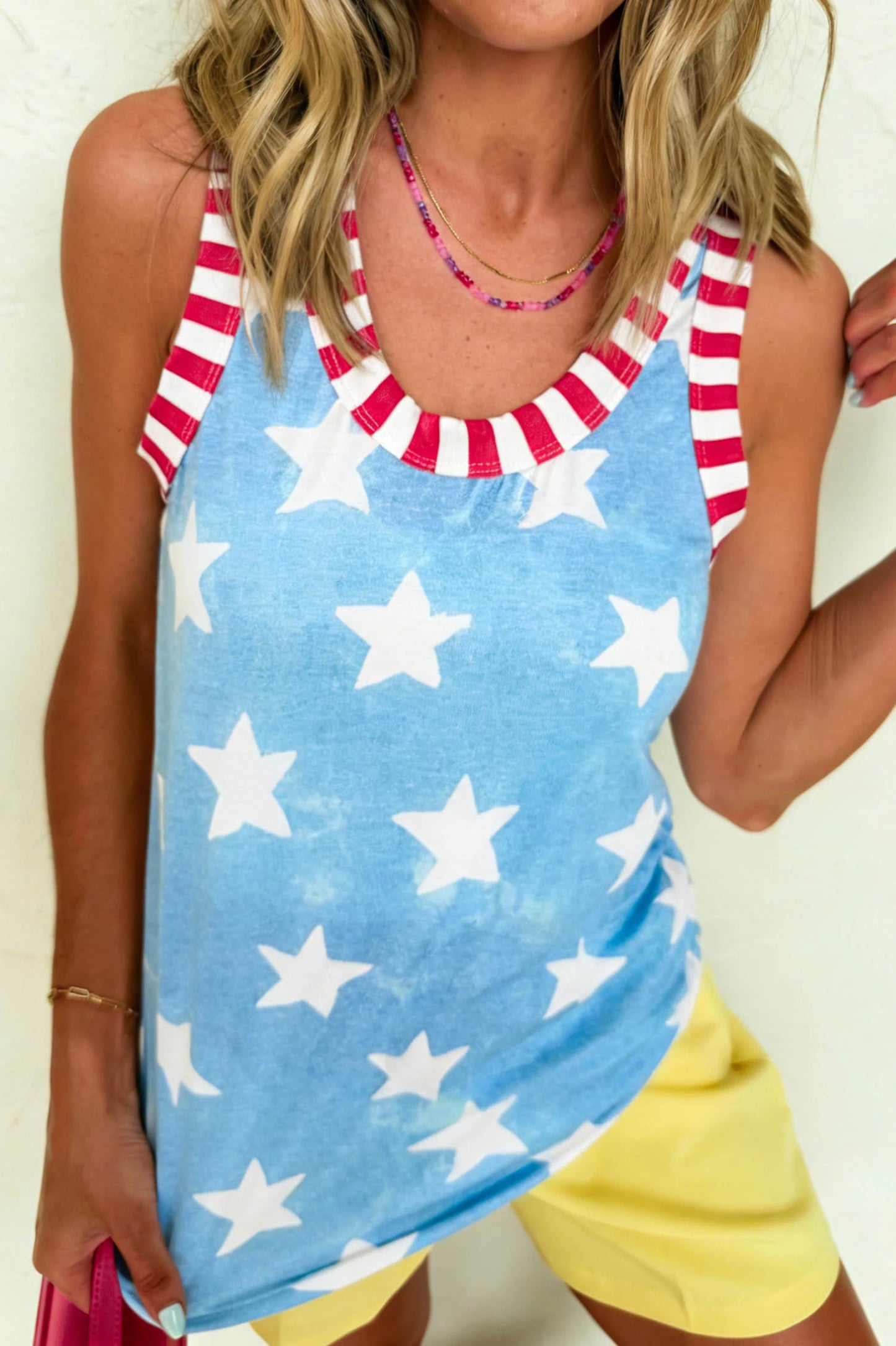 USA Star Tank Top – Patriotic Red White Blue Summer Tank
