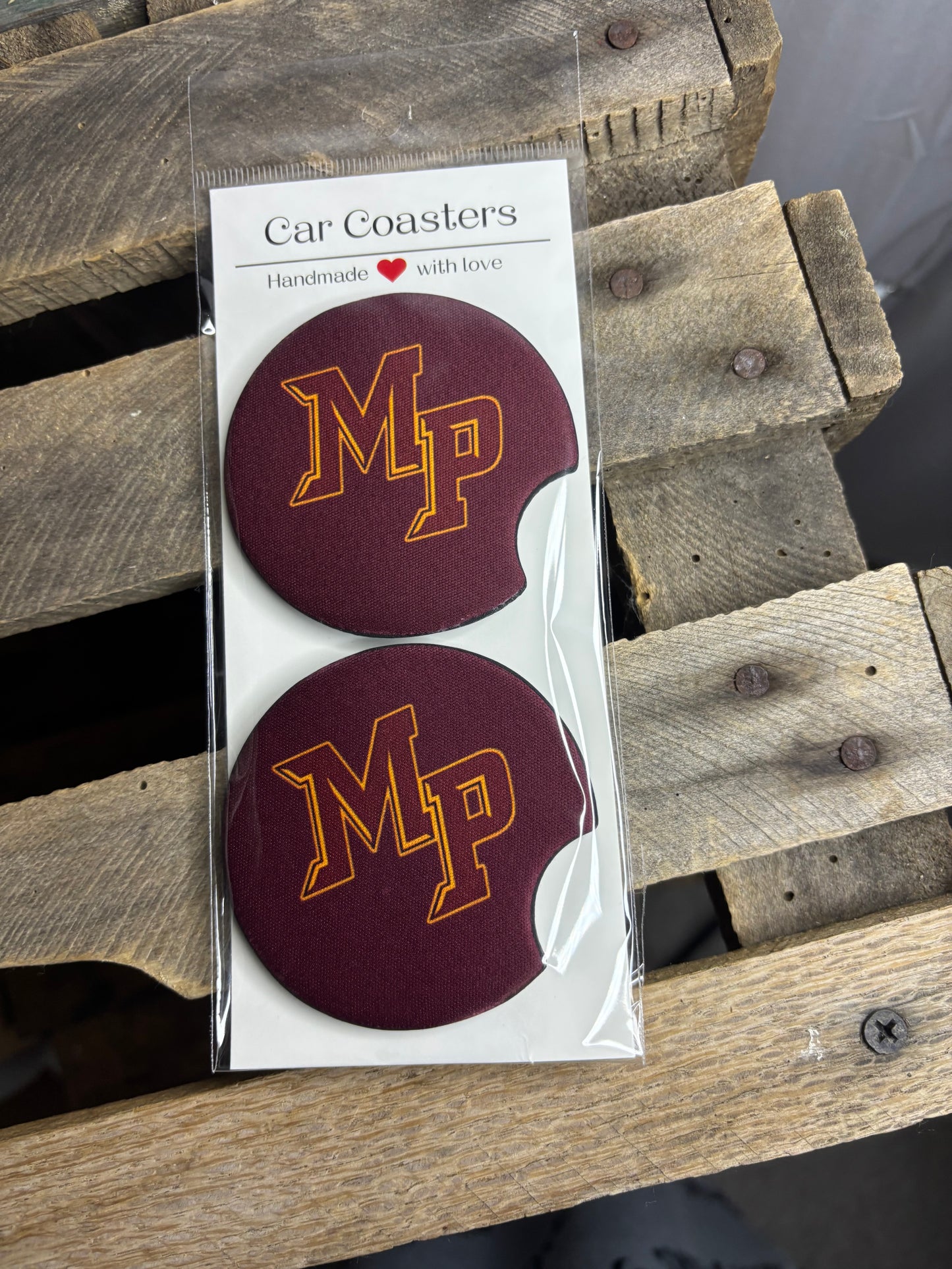 School Logo Car Coasters
