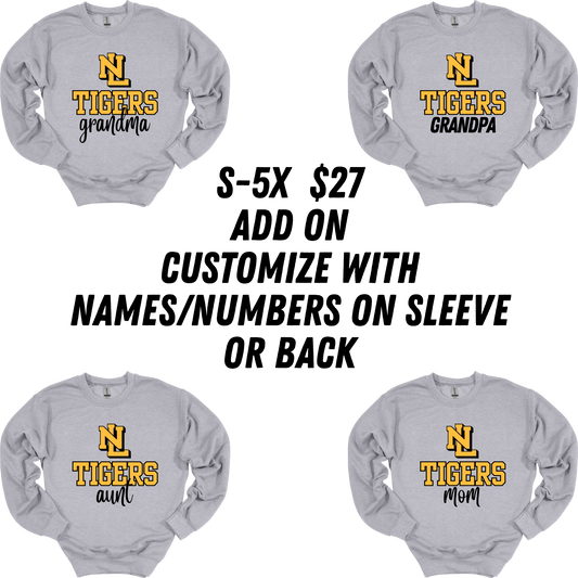 New London Tigers Personalized Crewneck Sweatshirt