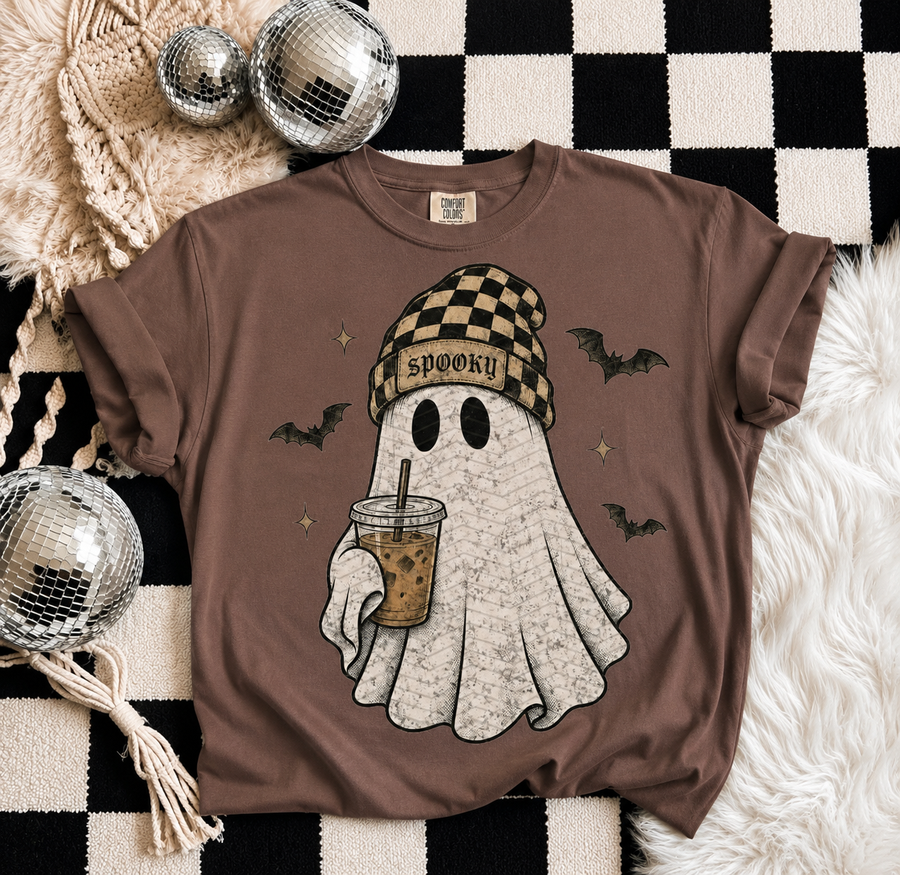 Spooky Ghost Coffee Graphic Tee