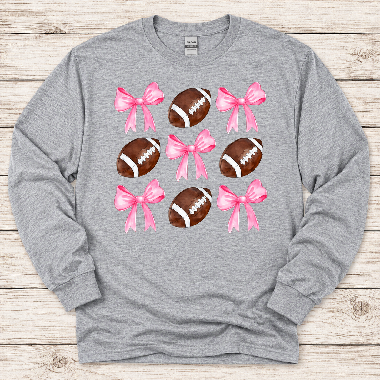 Youth Football & Bows Graphic