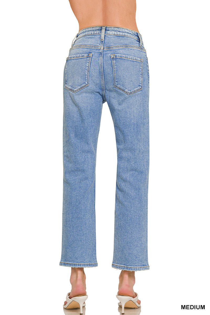 Zenana Cropped Basic Denim
