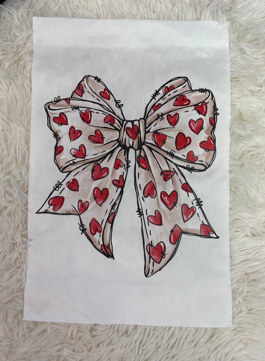 Heart Bow Garden Flag