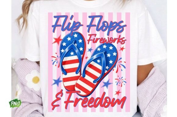 Flip Flops, Fireworks & Freedom Graphic Tee