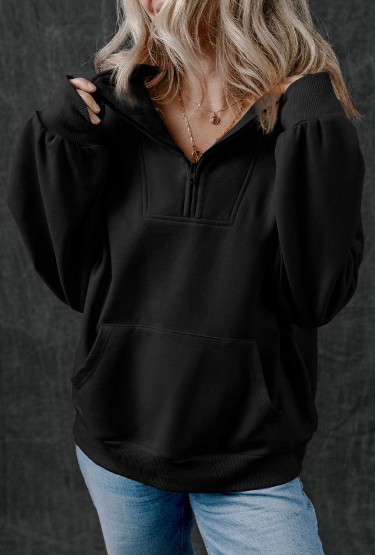 Half Zip Up Sweatshirt