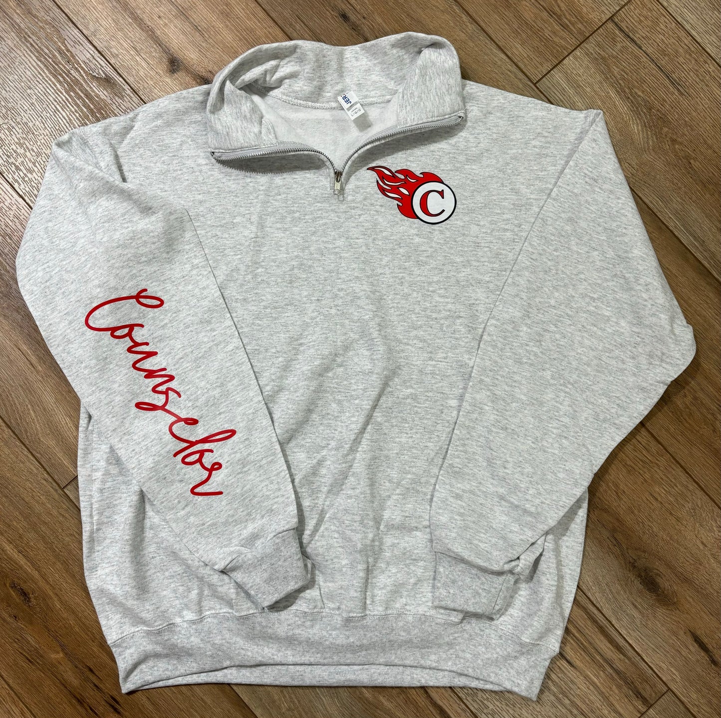 School Mascot 1/4 Zip Crewneck