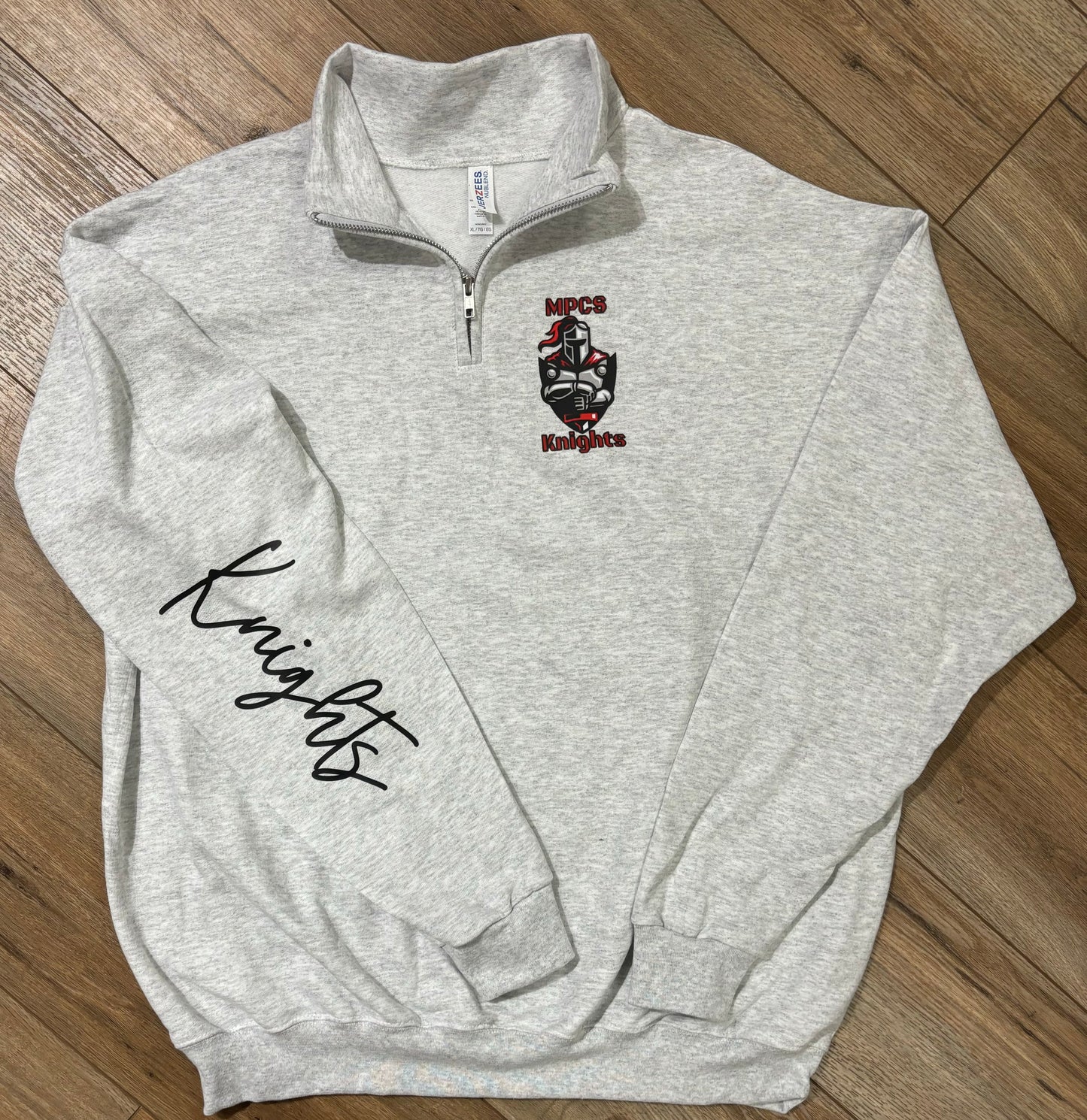 School Mascot 1/4 Zip Crewneck