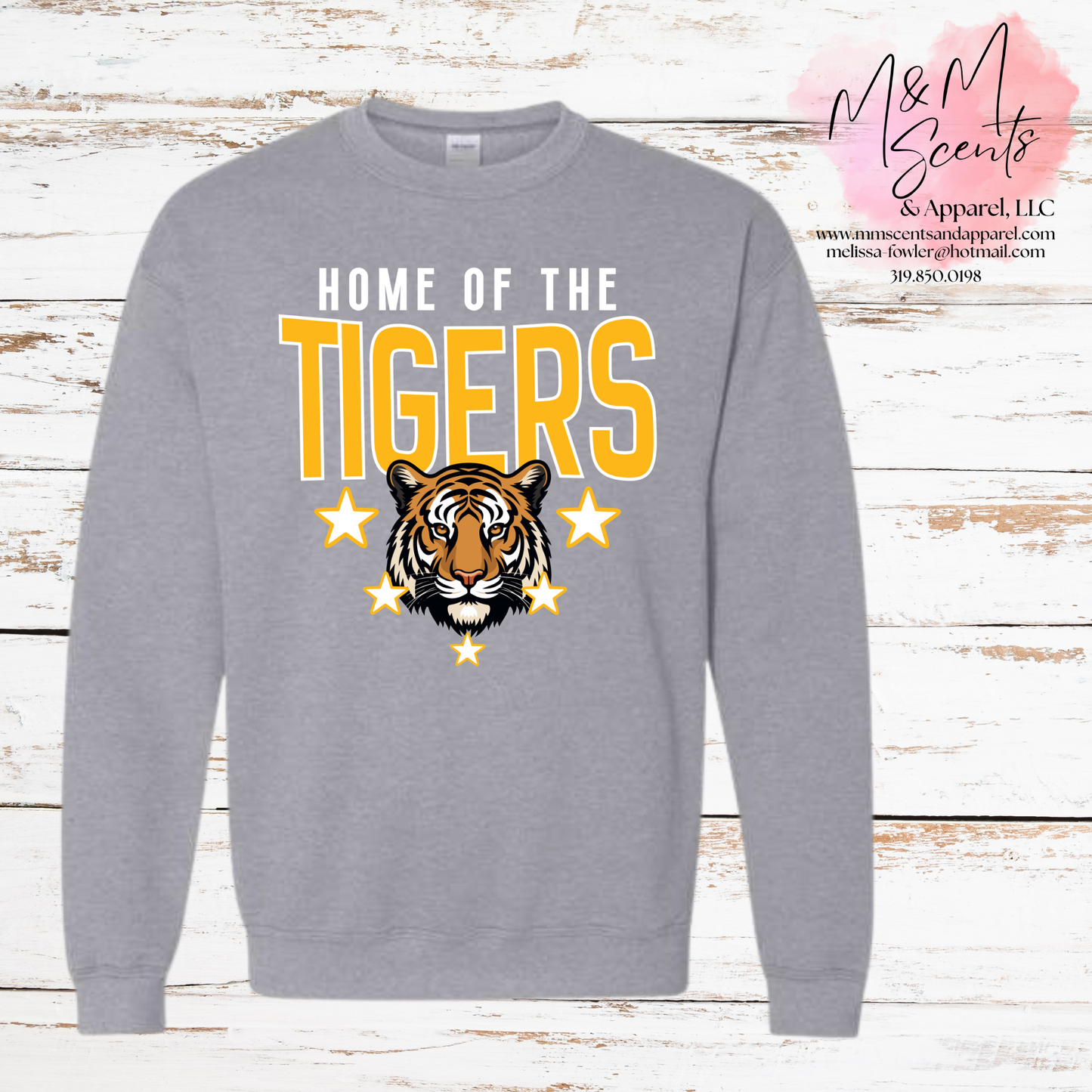 Home of the Tigers Crewneck Sweatshirt | New London Tigers School Spirit Sweatshirt