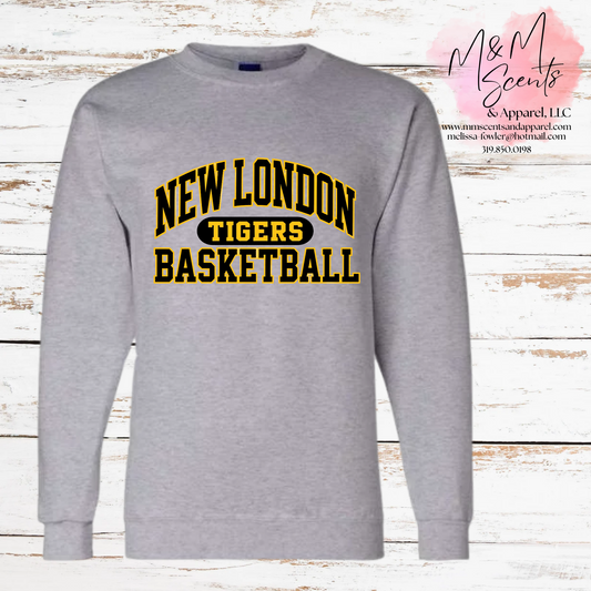 Vintage New London Tigers Basketball Crewneck Sweatshirt