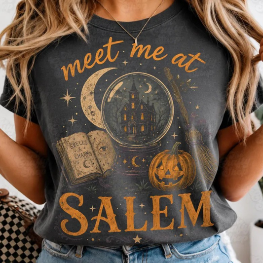 Meet Me at Salem Halloween Tee | Vintage Witch Graphic Shirt