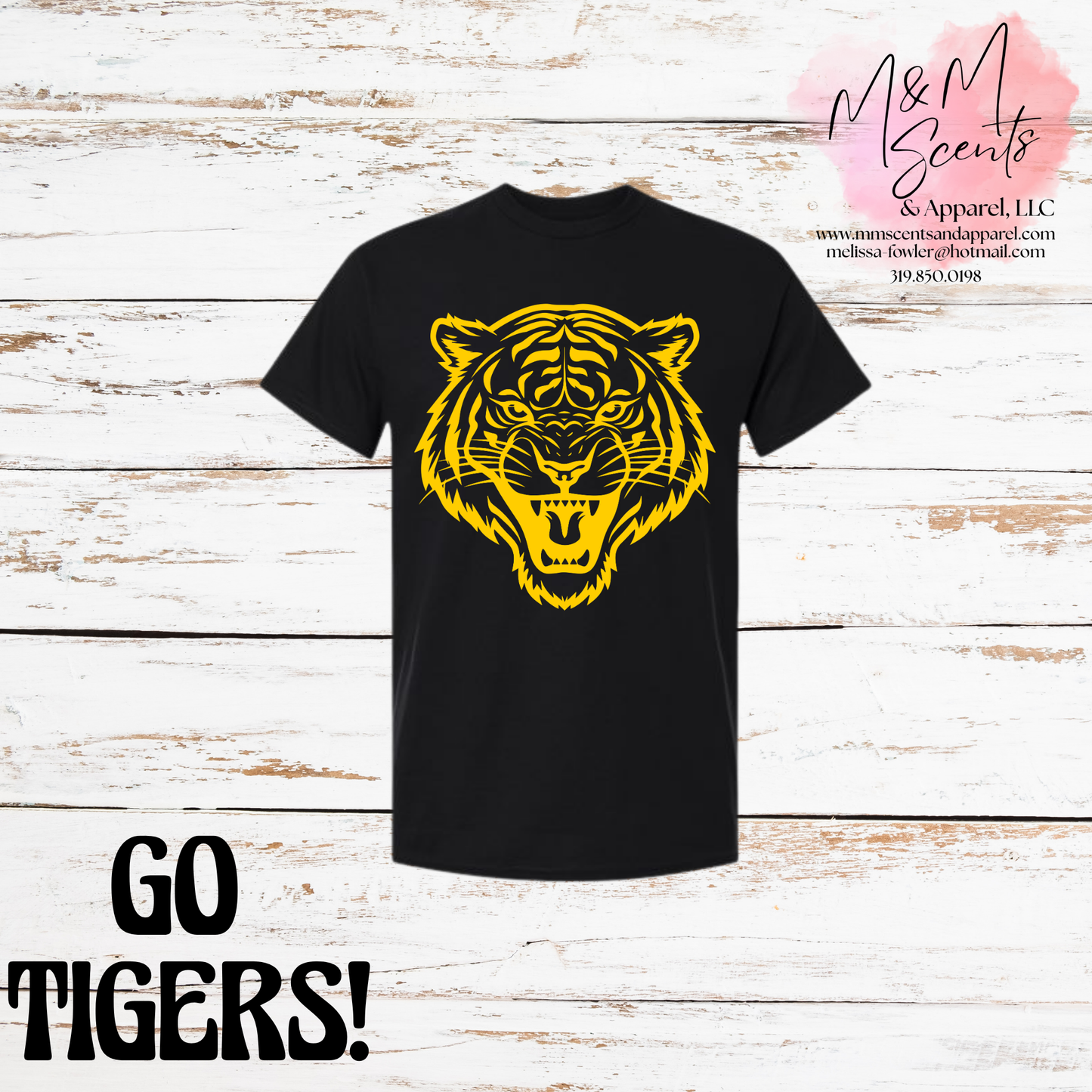 New London Tigers Fierce Tiger Graphic Tee | Gold Spirit Shirt