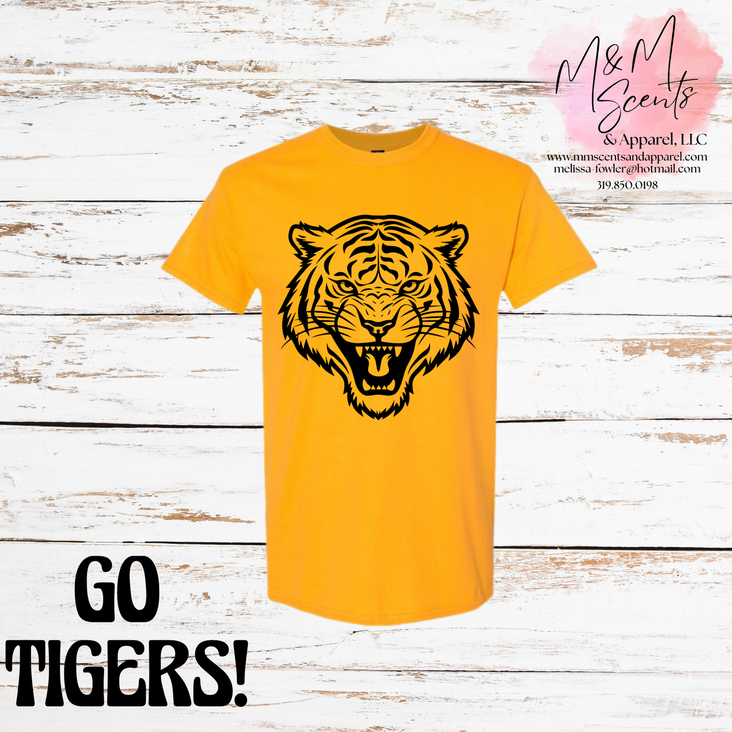 New London Tigers Fierce Tiger Graphic Tee | Gold Spirit Shirt