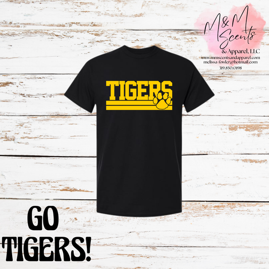 New London Tigers Paw Stripe Graphic Tee | School Spirit Shirt | Multiple Colors