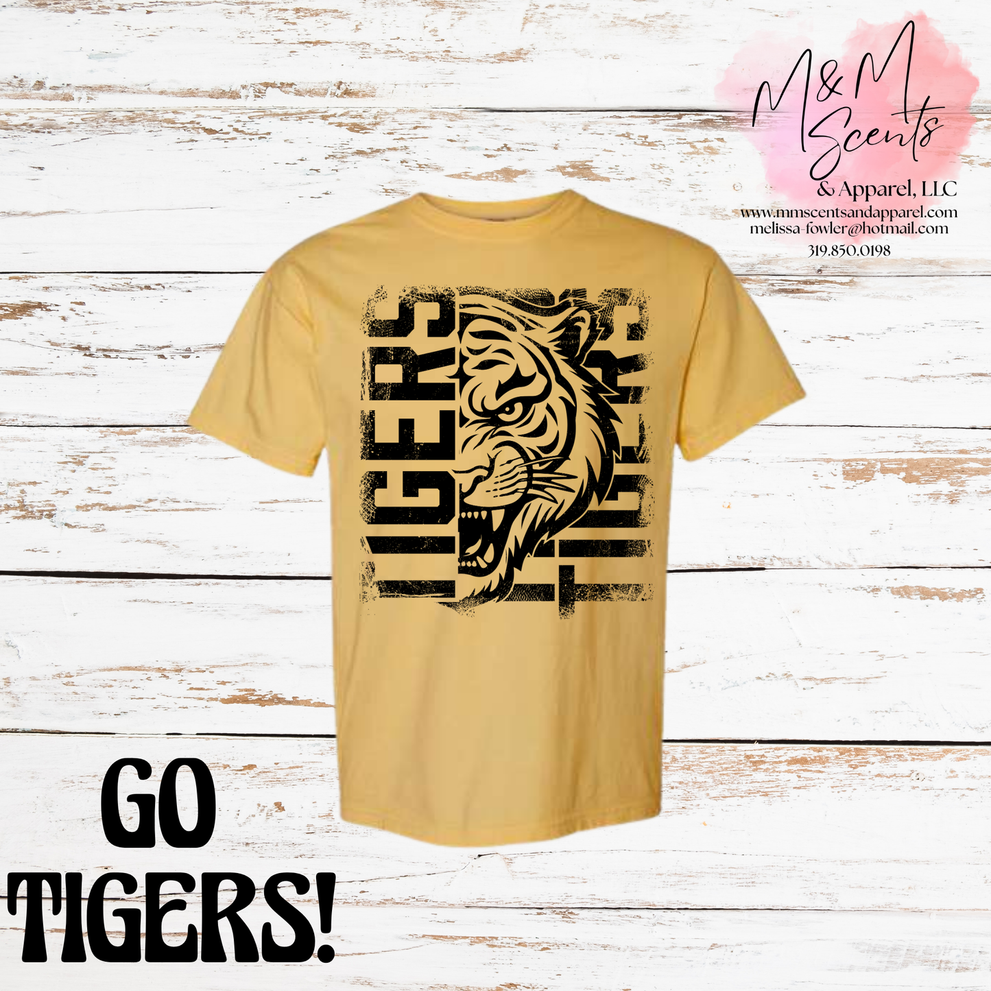 New London Tigers Vertical Graphic Tee | Bold Tiger Spirit Shirt
