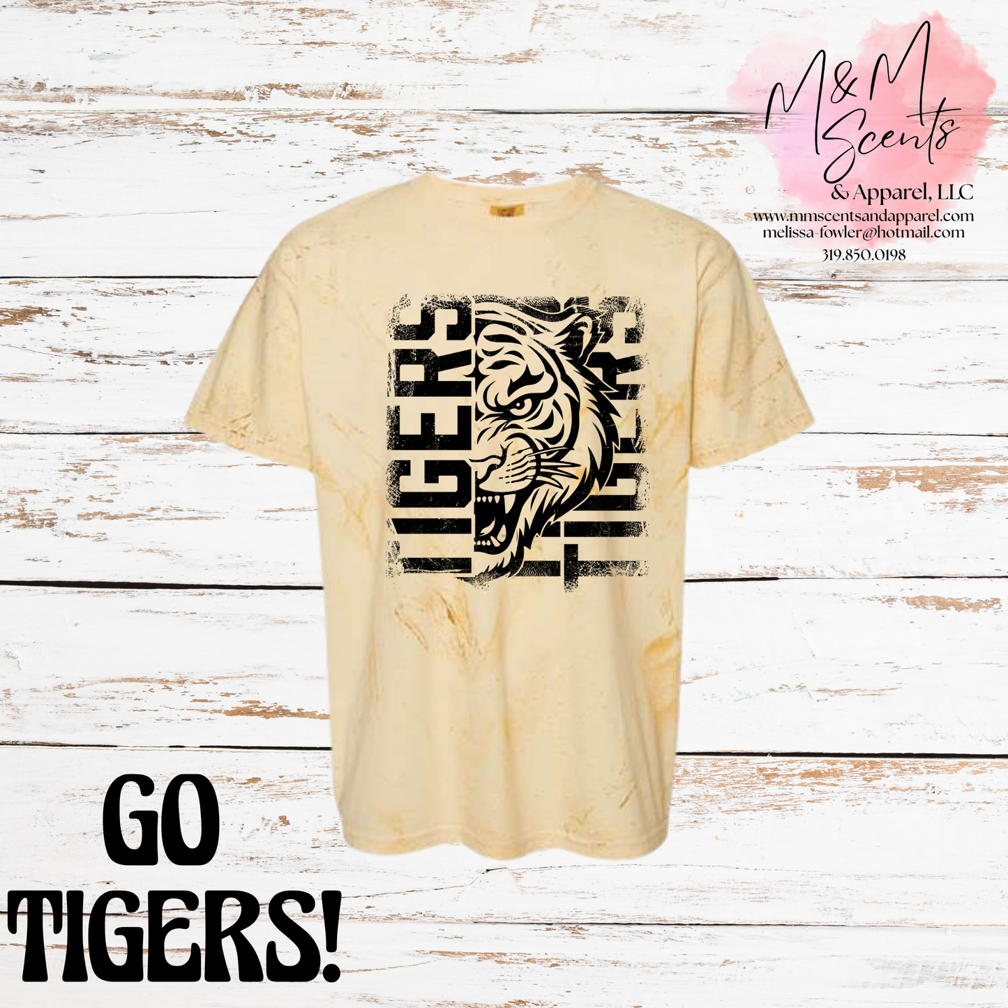 New London Tigers Vertical Graphic Tee | Bold Tiger Spirit Shirt