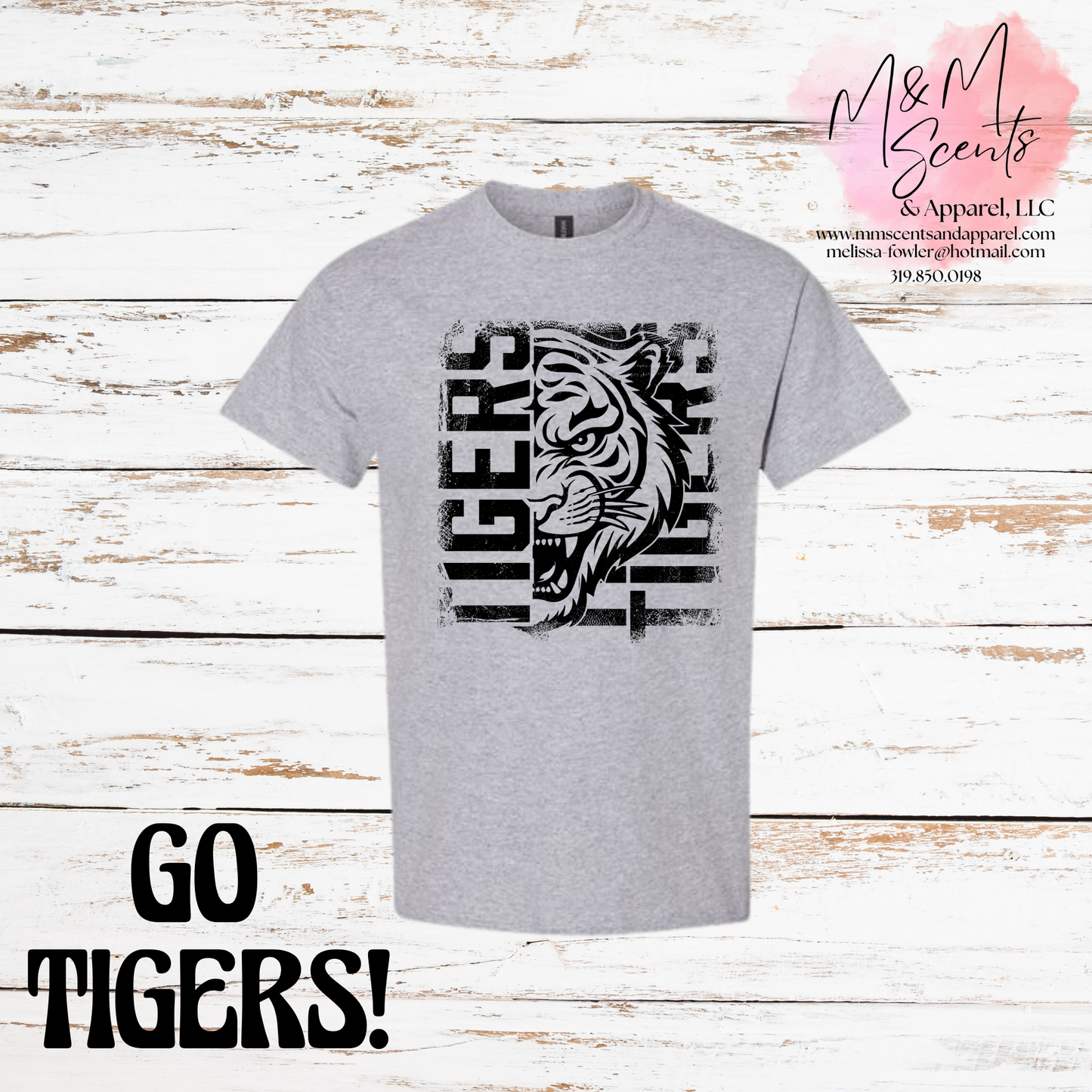 New London Tigers Vertical Graphic Tee | Bold Tiger Spirit Shirt