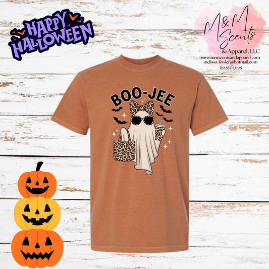 Boo-Jee Ghost Graphic Tee | Leopard Halloween Shirt