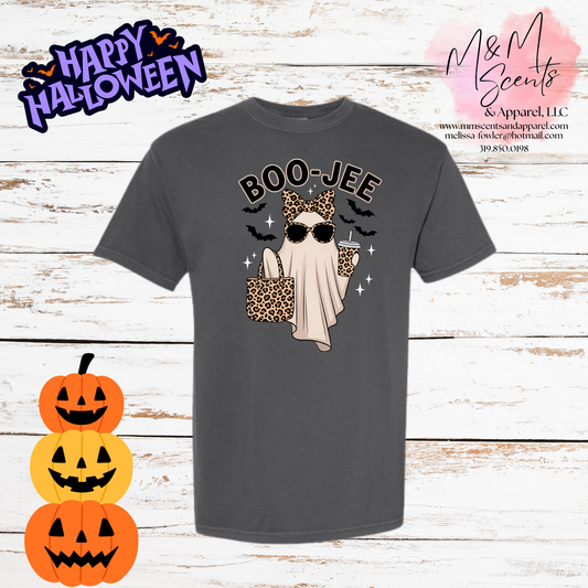 Boo-Jee Ghost Graphic Tee | Leopard Halloween Shirt